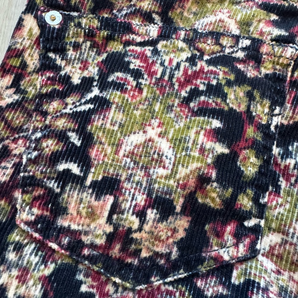 NWOT PILCRO Anthropologie The Icon Floral Corduroy Pants Size 29 - Picture 12 of 14